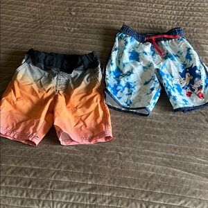 Gradient and Character Swim Shorts Set